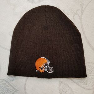 NFL  Cleveland Browns Brown Beanie with Orange Helmet Logo